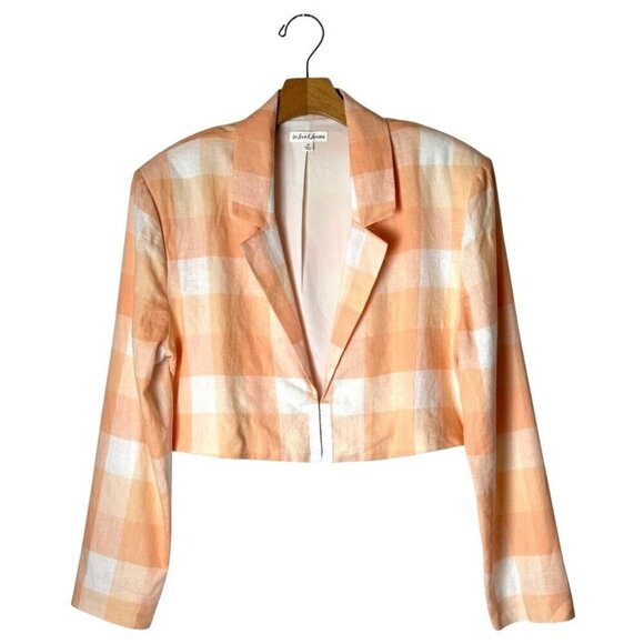 For Love & Lemons Blazer Women Medium Orange Tangerine Cropped Eugenie Coat - Picture 2 of 11